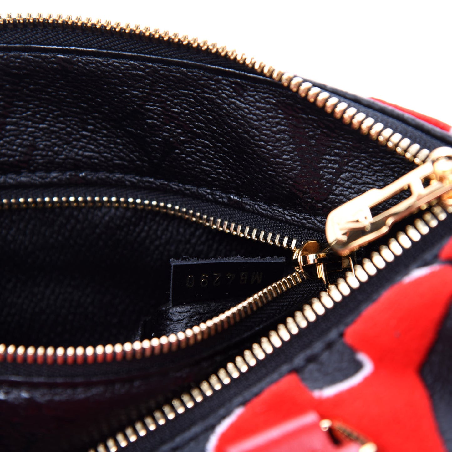 X UF Tufted Monogram Speedy Bandouliere 25 Black Red