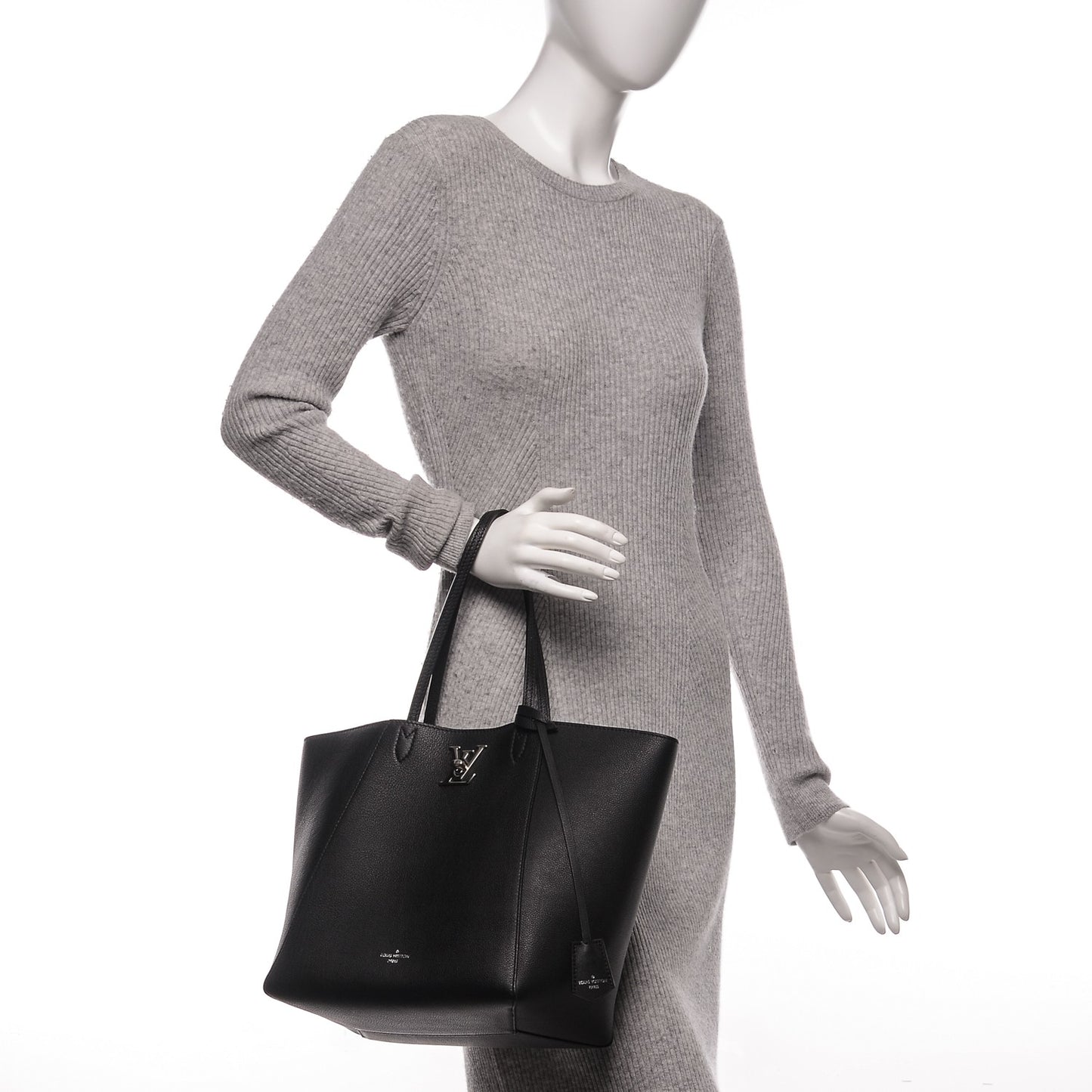 Calfskin Lockme Cabas Black