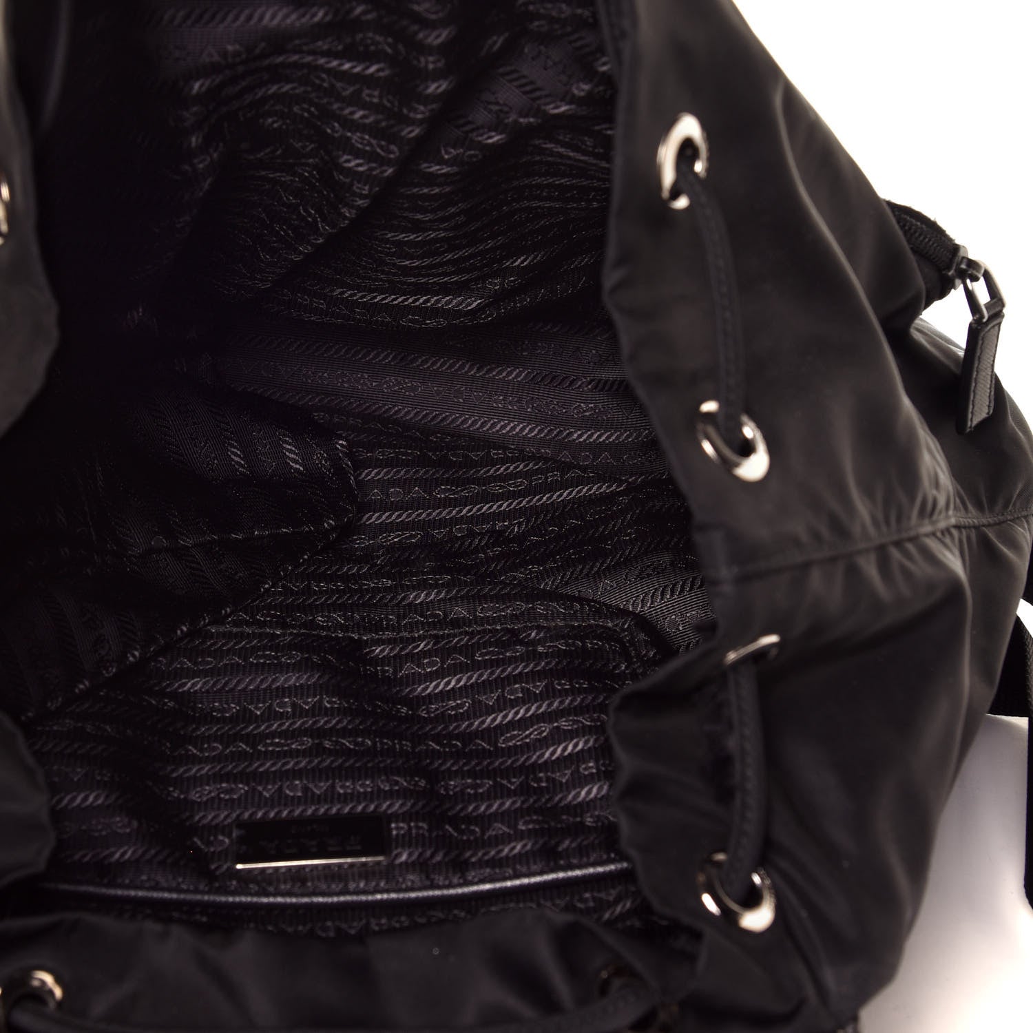Prada Tessuto Nylon Saffiano Medium Backpack Black 3 of 4