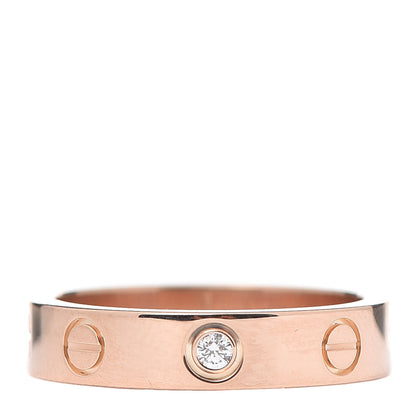 Cartier 18K Pink Gold Diamond 4mm LOVE Wedding Band Ring 49 4.75 1 of 5