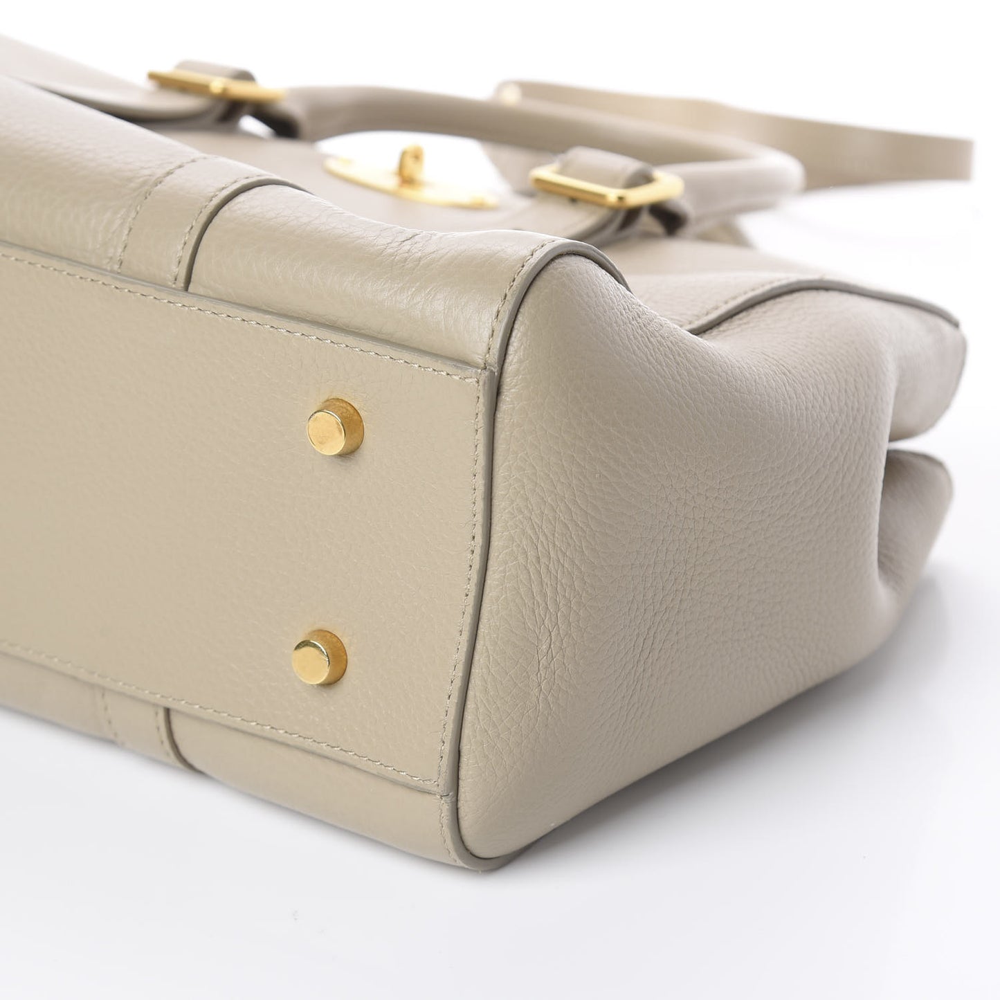 Classic Grain Calfskin Small Bayswater Double Zip Tote Dune