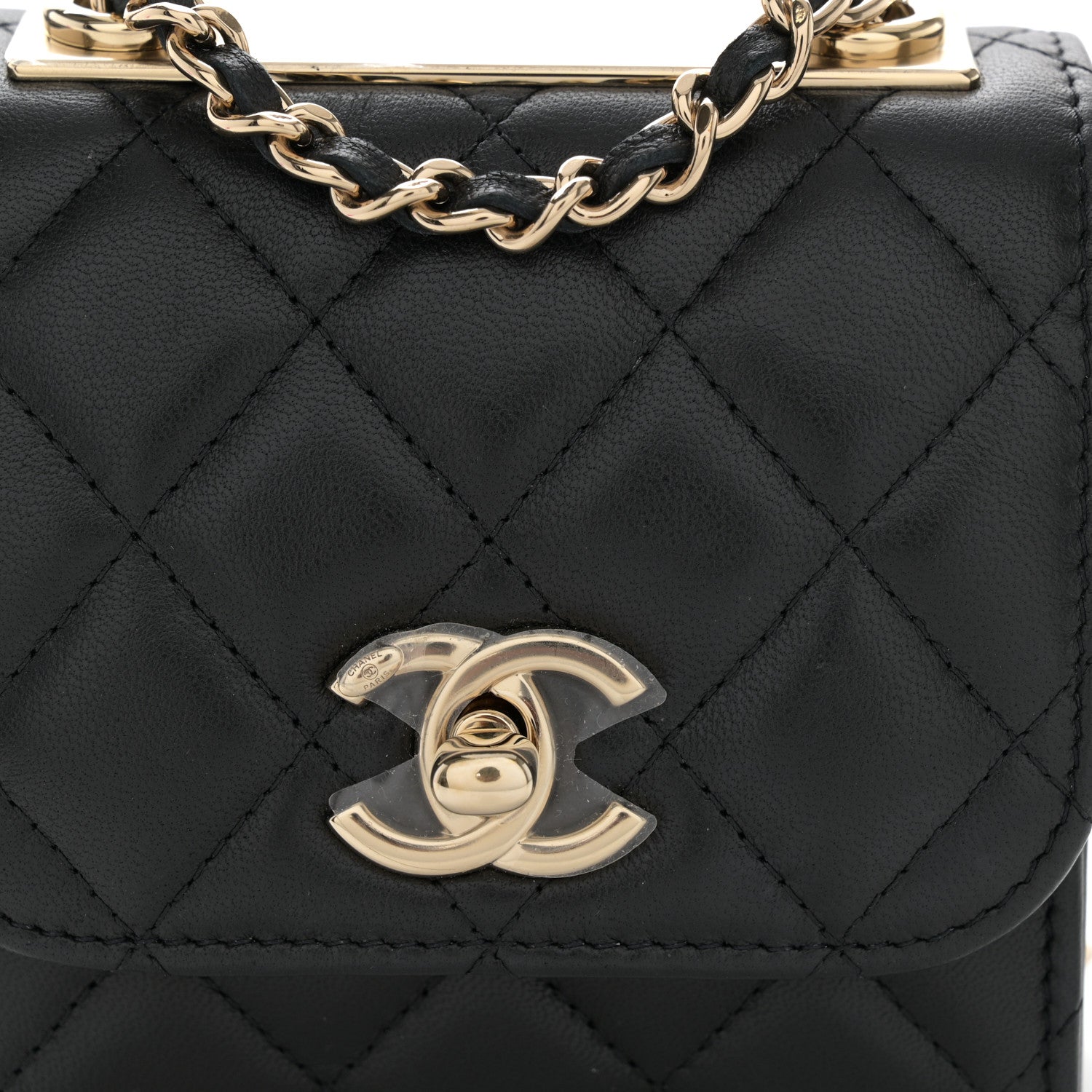 Chanel Lambskin Quilted Mini Trendy CC Chain Wallet Black 8 of 11