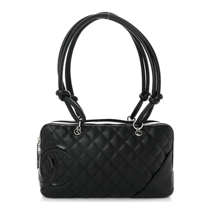 Chanel Calfskin Quilted Large Cambon Bowler Black 1 of 10