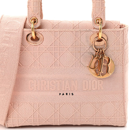 Christian Dior Canvas Embroidered Cannage Medium Lady D-Lite Pink 8 of 16