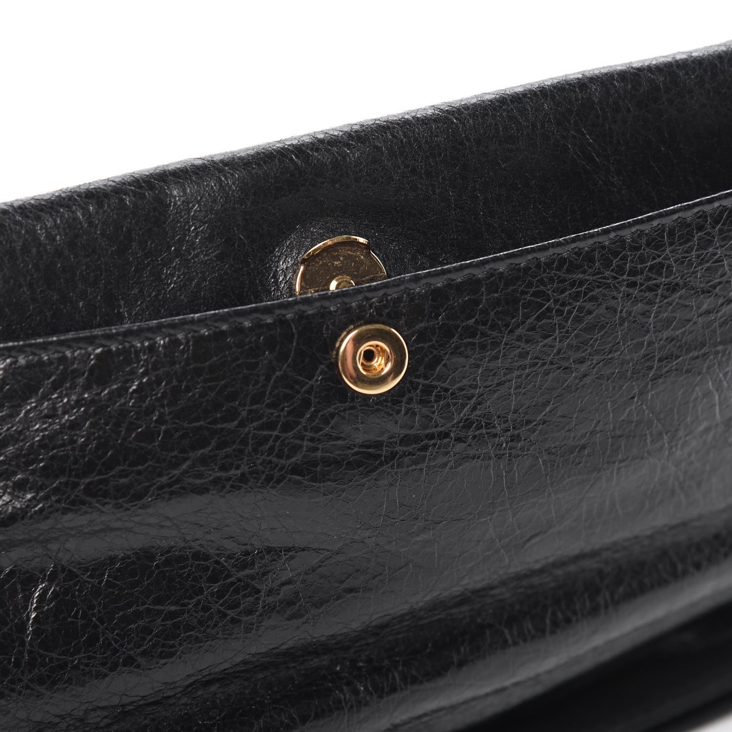 Agneau Classic Gold Hardware Envelope Clutch Black