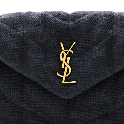 Saint Laurent Canvas Quilted Loulou Puffer Monogram Chain Satchel Marine 9 of 11