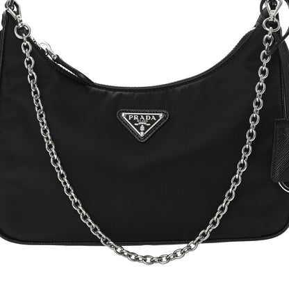 Prada Nylon Re-Edition 2005 Shoulder Bag Black 10 of 12