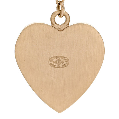 Chanel Enamel Coco Mademoiselle Heart Dangle Earrings Black Gold 4 of 4
