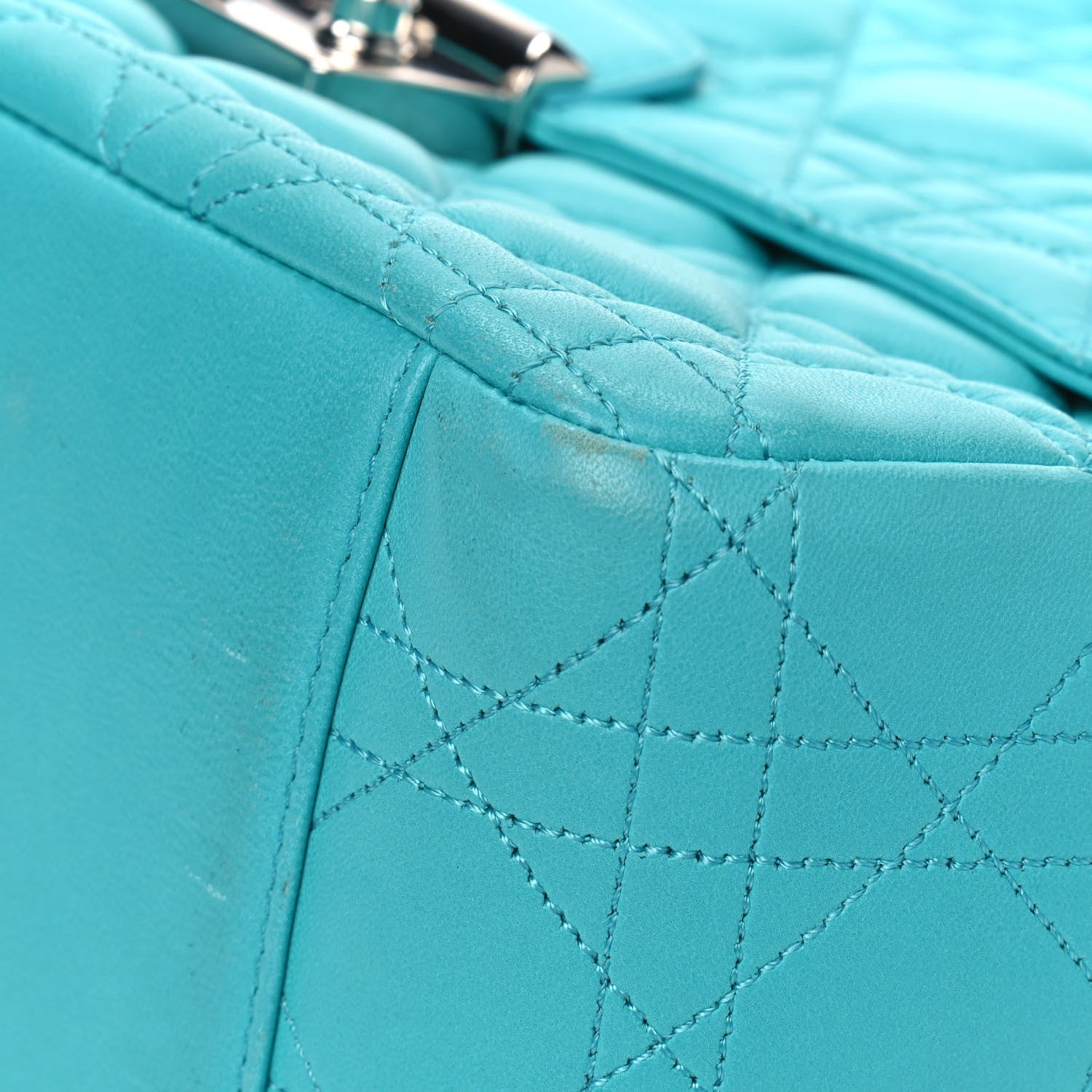 Christian Dior Lambskin Cannage Large Miss Dior Flap Turquoise 6 of 9