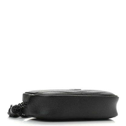 Saint Laurent Grain De Poudre Matelasse Monogram Mini Lou Camera Bag Black 3 of 8