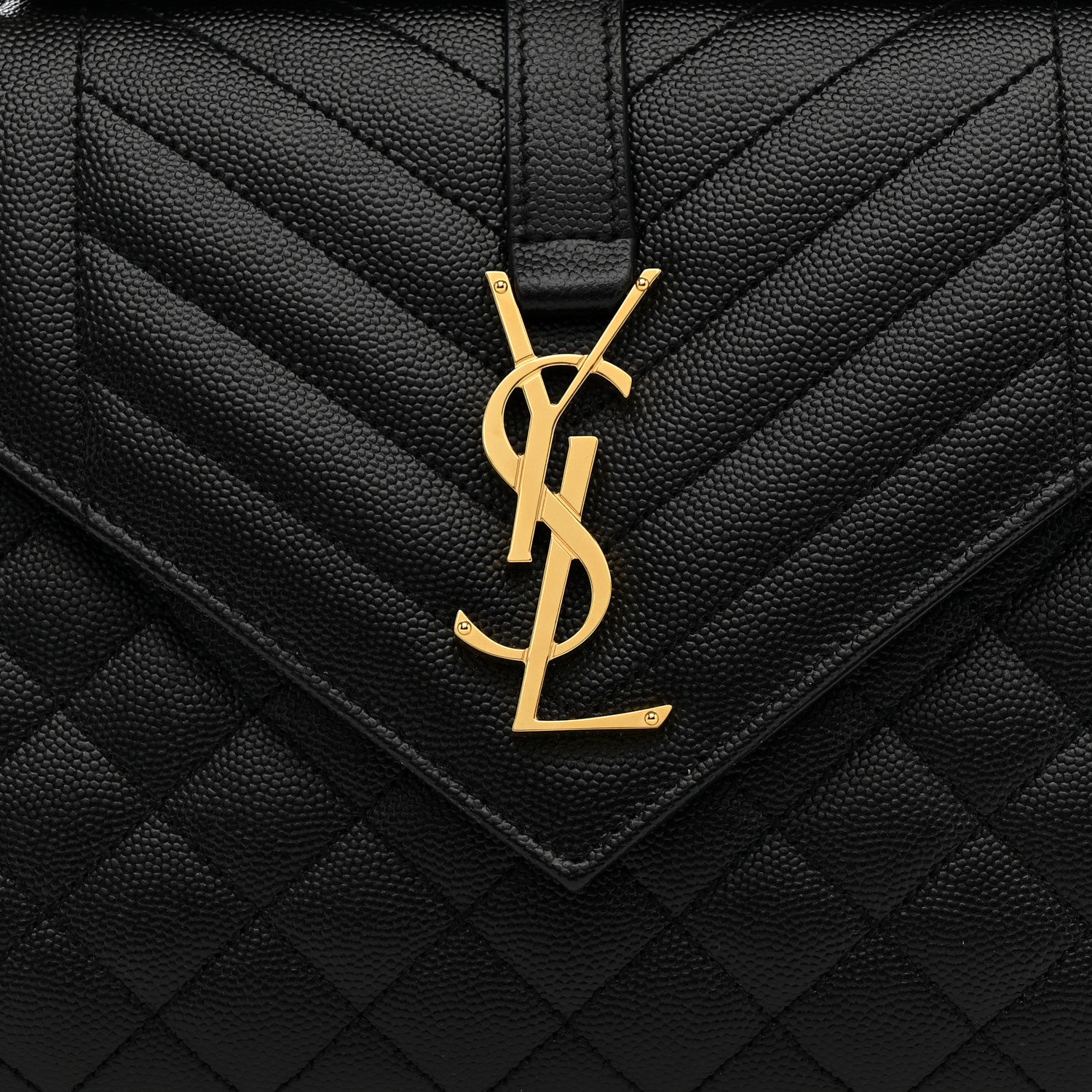 Saint Laurent Grain De Poudre Textured Mixed Matelasse Triquilt Medium Monogram Satchel Black 8 of 11
