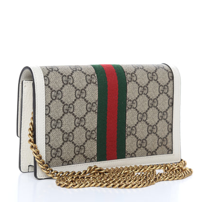 Gucci GG Supreme Monogram Web Queen Margaret Chain Wallet White 3 of 9
