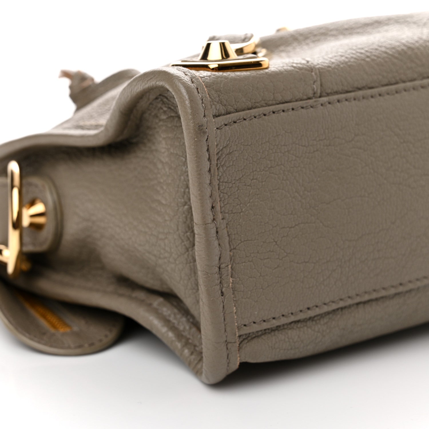 Balenciaga Chevre Gold Metallic Edge Hardware Mini City Gris Taupe 9 of 10