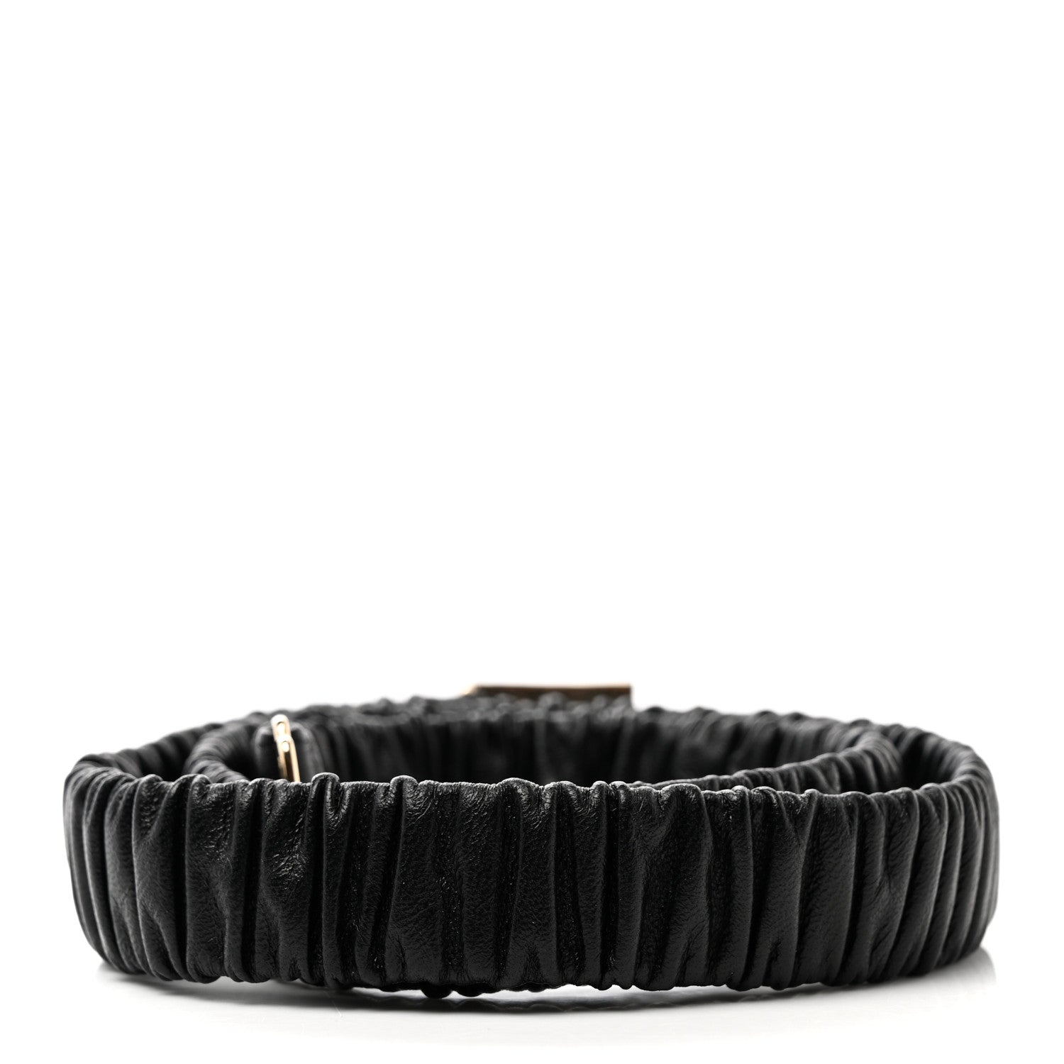 Chanel Lambskin Ruched CC Belt 80 32 Black 2 of 5