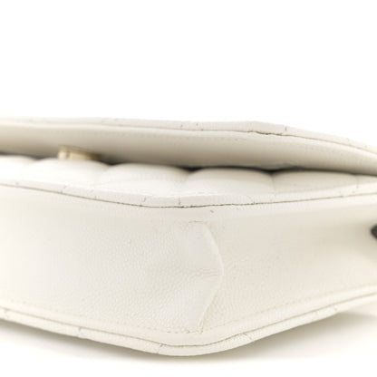 Chanel Caviar Quilted Wallet on Chain WOC White 10 of 11