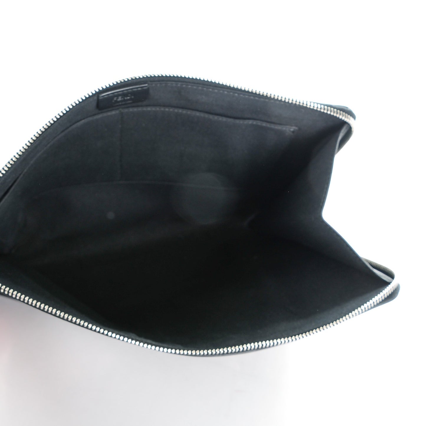 Vitello Dolce Ayers Monster Eyes Zip Around Pouch Black Naturale