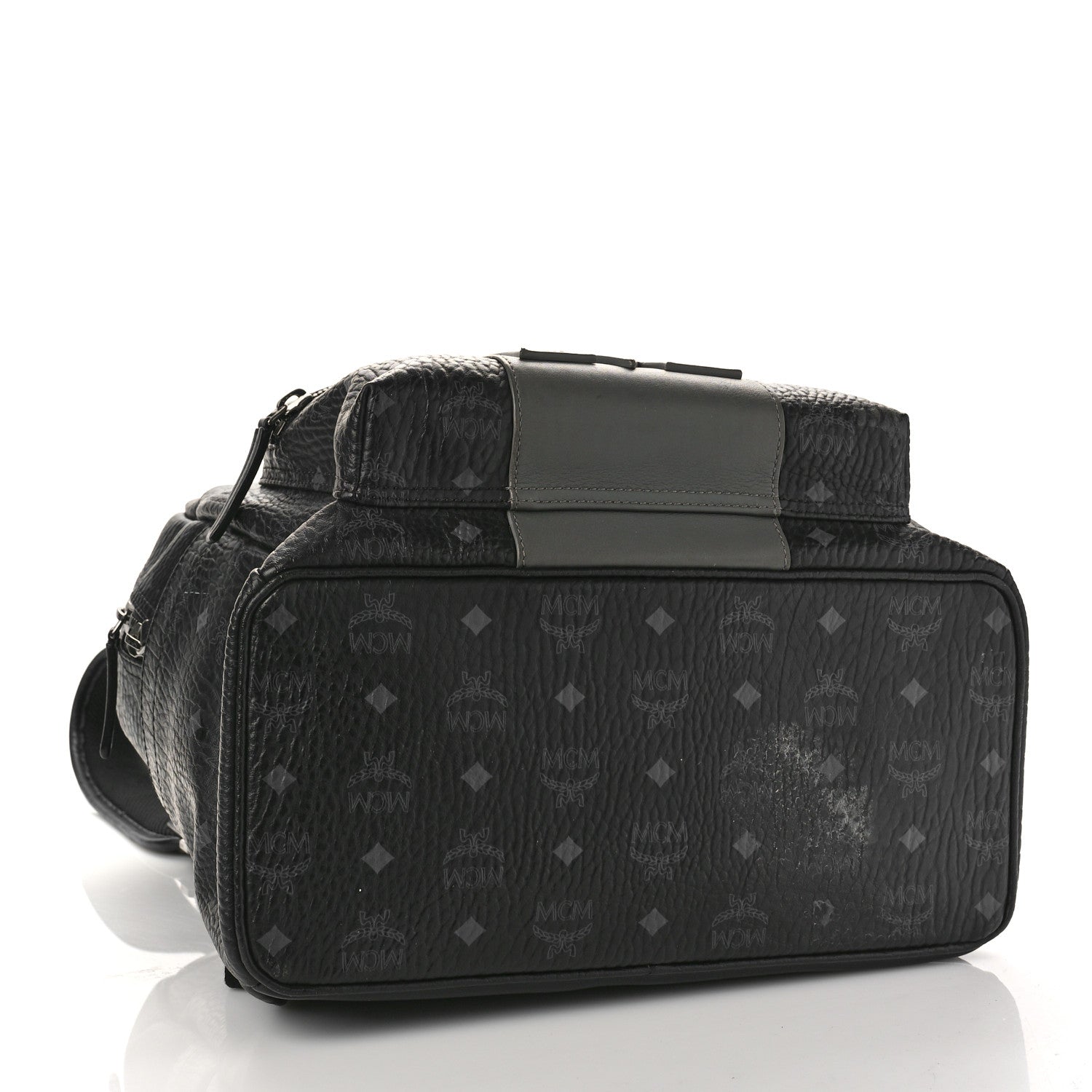 MCM Visetos Medium Stark Logo Stripe Backpack Black 4 of 13