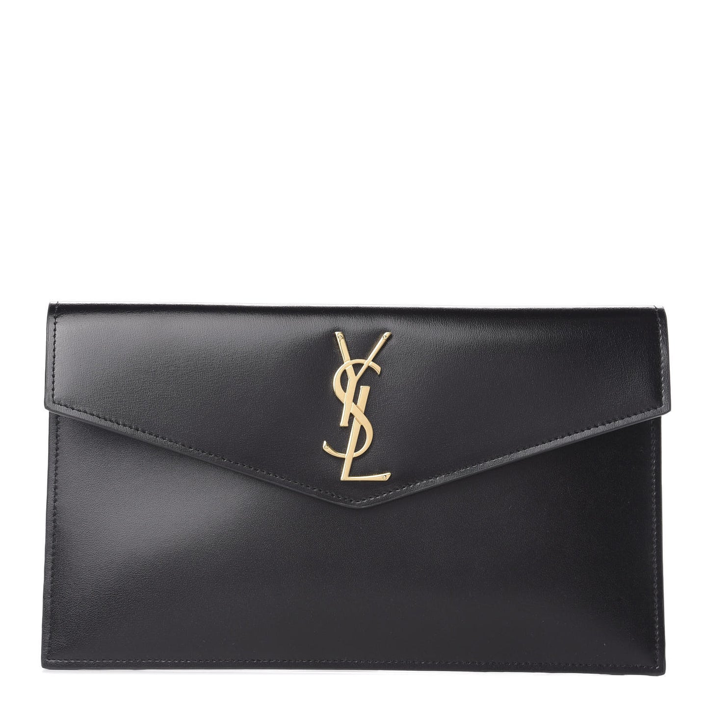 Smooth Shiny Calfskin Monogram Uptown Pouch Black