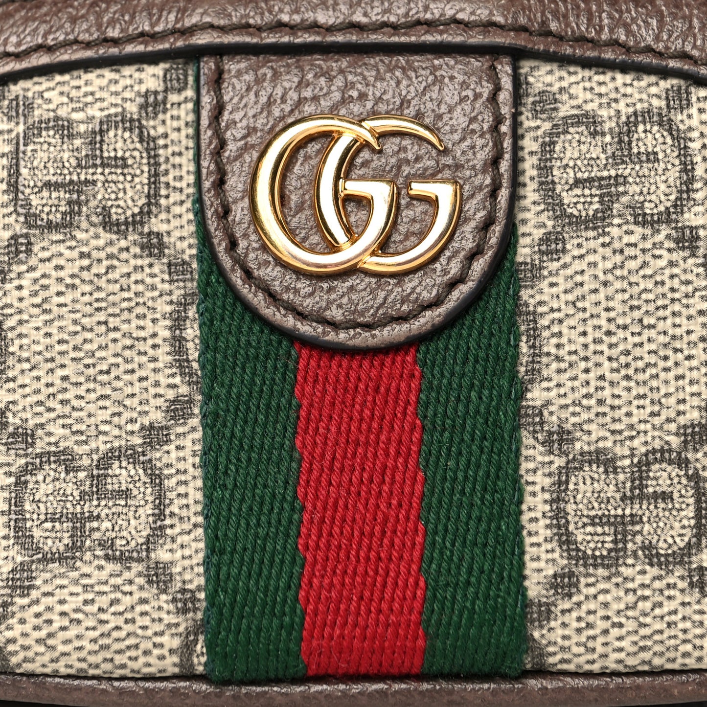 GG Supreme Monogram Web Ophidia Dome Key Pouch Beige New Acero