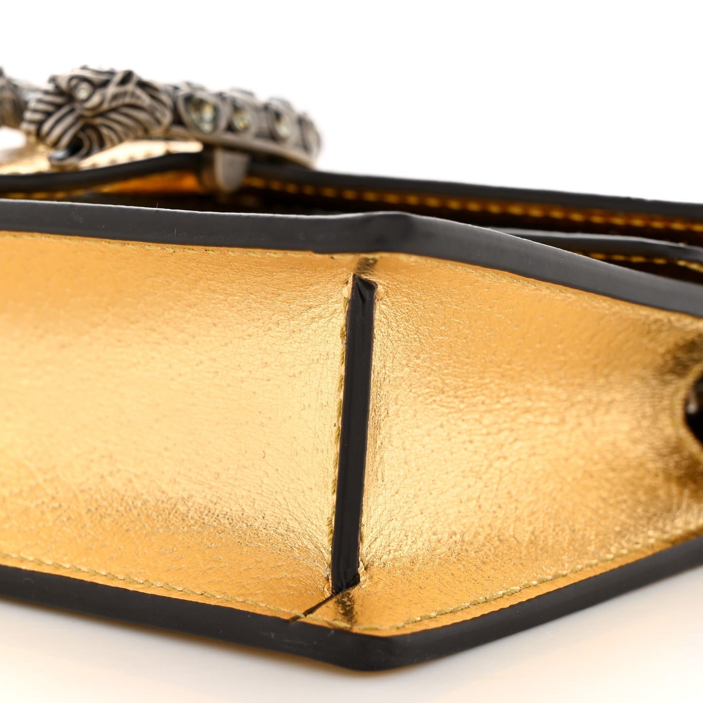 Metallic Calfskin Super Mini Dionysus Shoulder Bag Gold