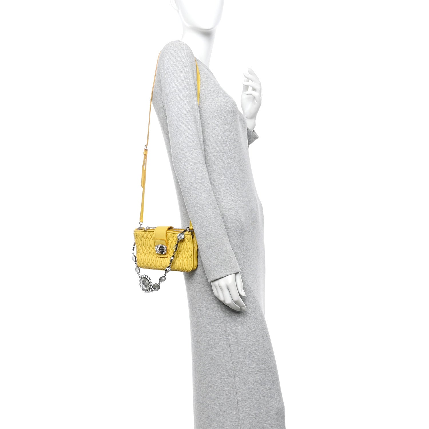 Miu Miu Nappa Matelasse Crystal Clutch Sole 2 of 19