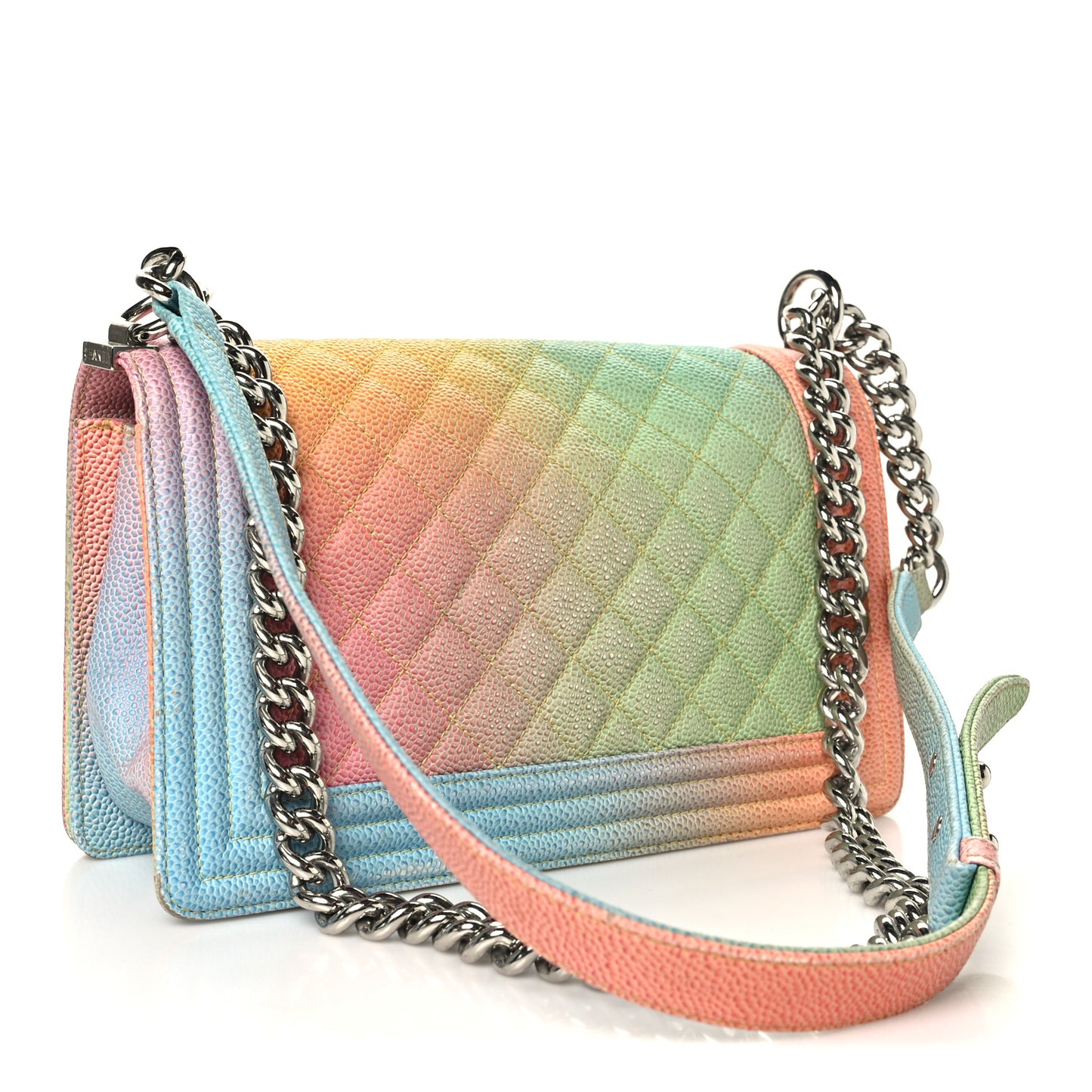 Caviar Quilted Medium Cuba Rainbow Boy Flap Multicolor Rainbow Boy Flap Multicolor