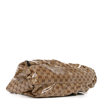 Gucci Crystal Monogram Large D Gold Ring Tote Dark Brown 4 of 11