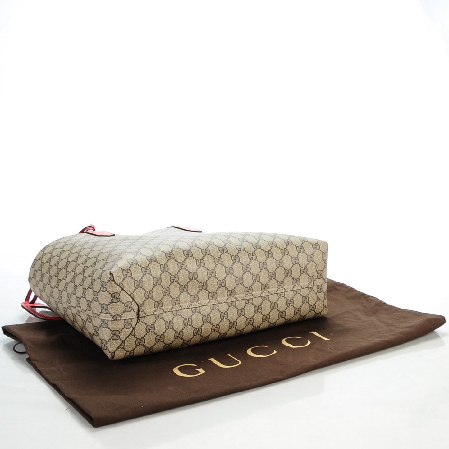 GG Supreme Monogram Medium Reversible Tote Beige Red