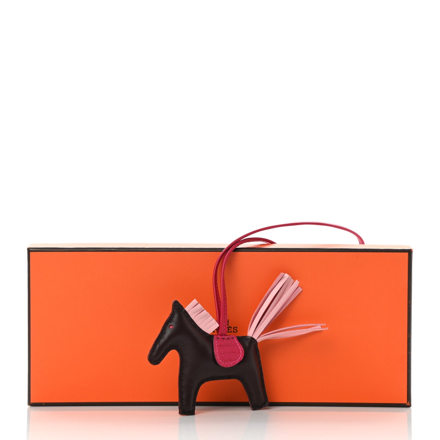 Milo Lambskin Matte Alligator Touch Grigri Rodeo Horse Bag Charm PM Rouge Sellier Framboise Rose Sakura