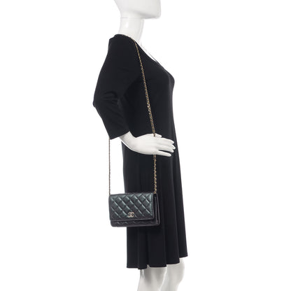 Chanel Iridescent Caviar Quilted Wallet On Chain WOC Black 2 of 10