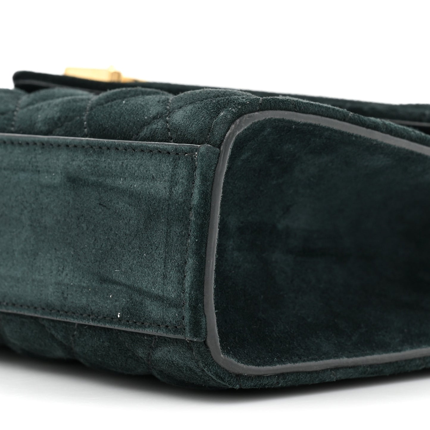 Suede Mixed Matelasse Triquilt Medium Monogram Envelope Satchel Algae
