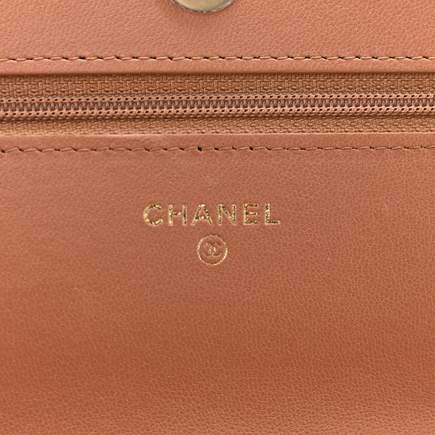 Lambskin Quilted Chanel 19 Wallet On Chain WOC Brown