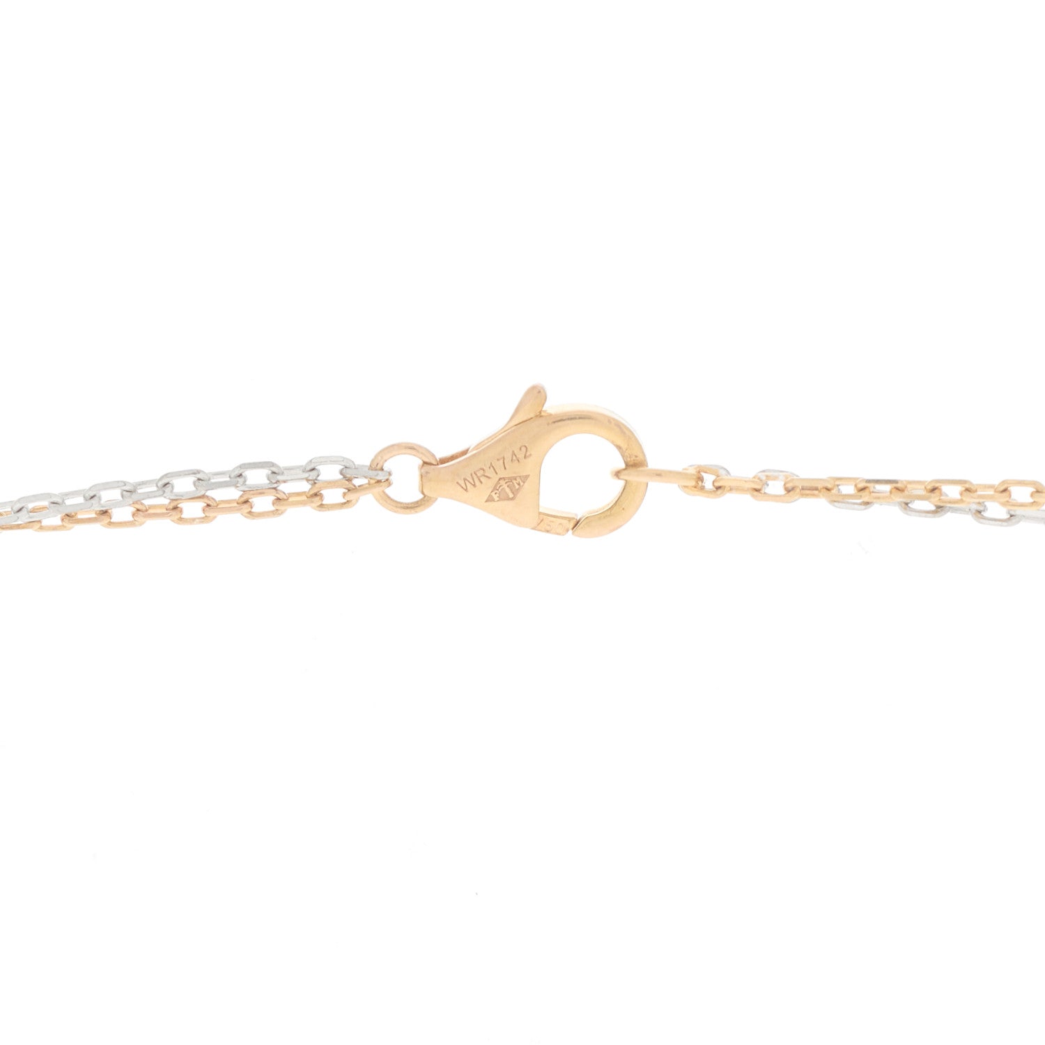 Cartier 18K White Pink Gold Diamond Three Ring LOVE Pendant Necklace 7 of 7