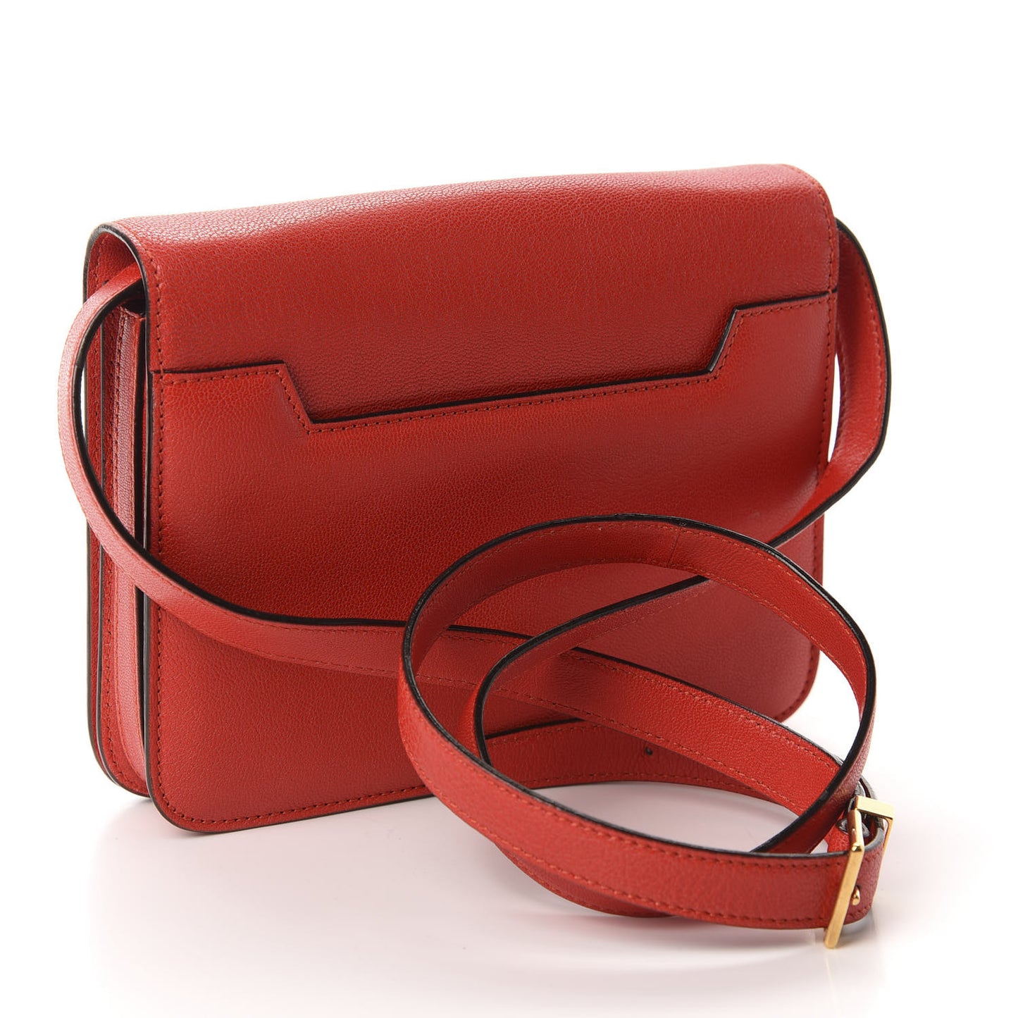 Goatskin Natalia Medium Shoulder Bag Red