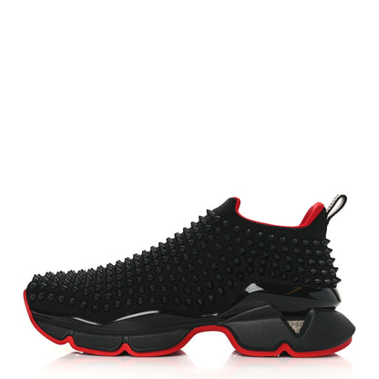 Christian Louboutin Neoprene Mens Spike Sock Flat Sneakers 42 Black 1 of 8