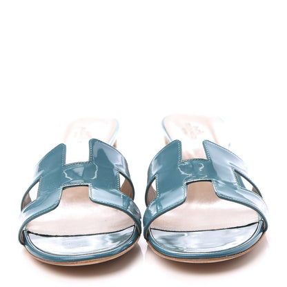 Hermes Patent Oasis Sandals 40.5 Lagon 3 of 10
