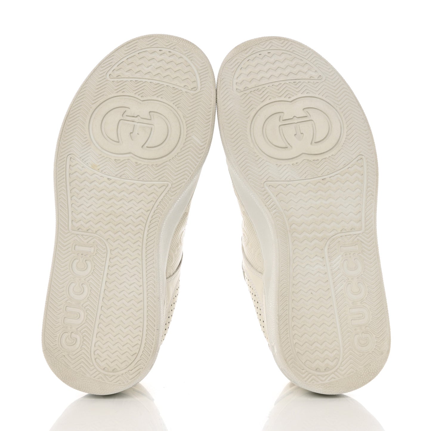 Calfskin GG Tennis Embossed Perforated Womens Platform 55mm Sneakers 38.5 Great White