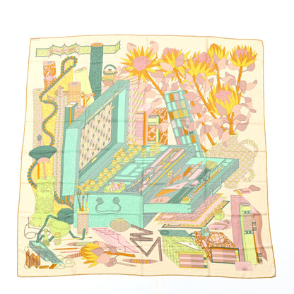 Hermes Cashmere Silk Les Tresors D Un Artiste Shawl 140 1 of 6