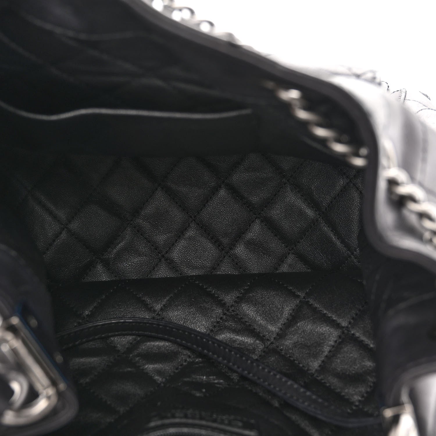 Chanel Calfskin Stitched Large Urban Luxury Drawstring Backpack Black 5 of 9