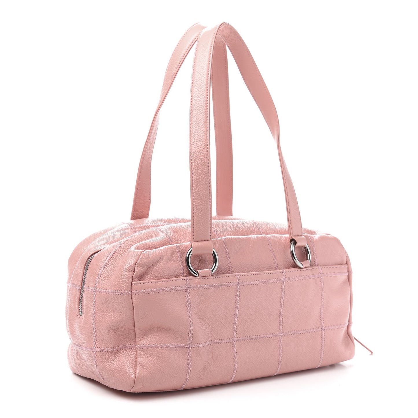 Caviar Square Stitched Bowler Pink