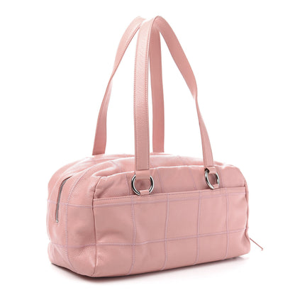 Chanel Caviar Square Stitched Bowler Pink 3 of 11