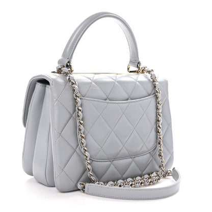 Chanel Lambskin Quilted Small Trendy CC Flap Dual Handle Bag Light Grey 3 of 12
