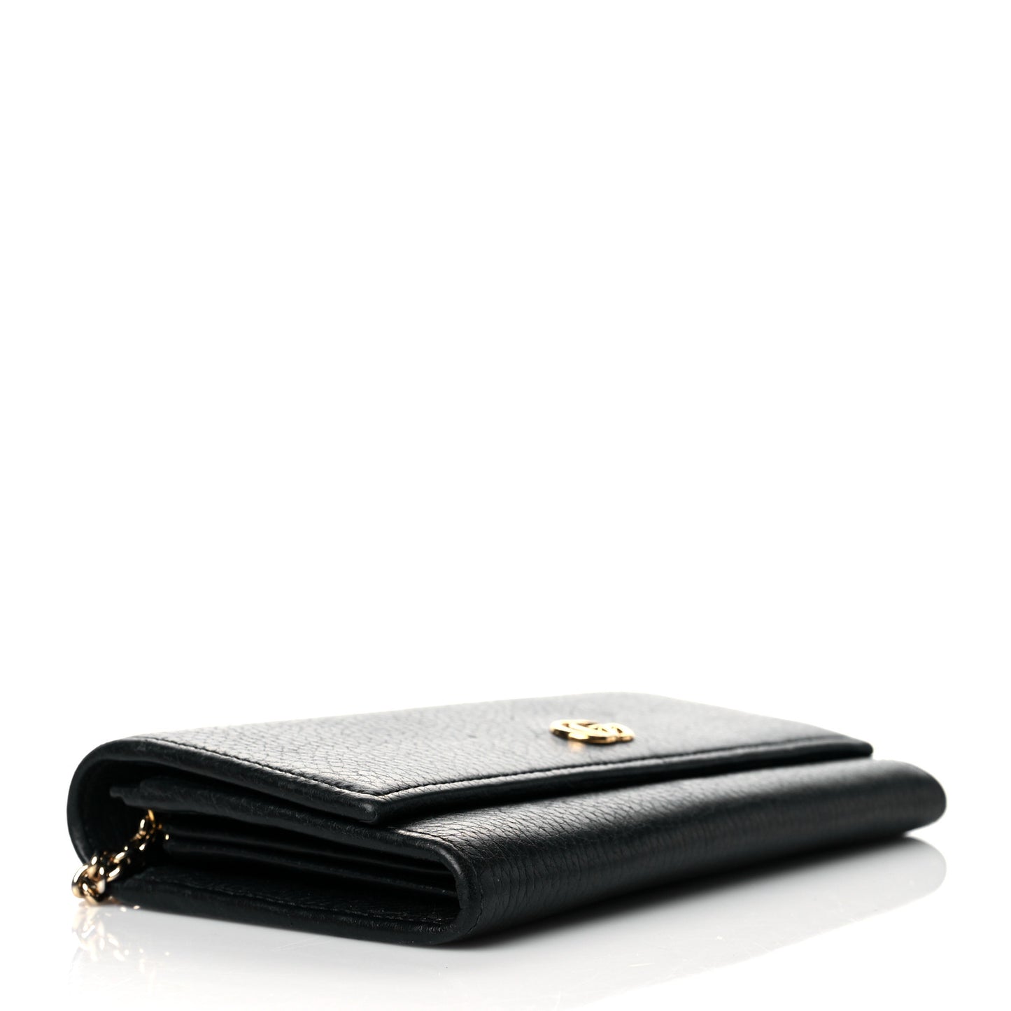 Calfskin Petite GG Marmont Wallet Chain Bag Black