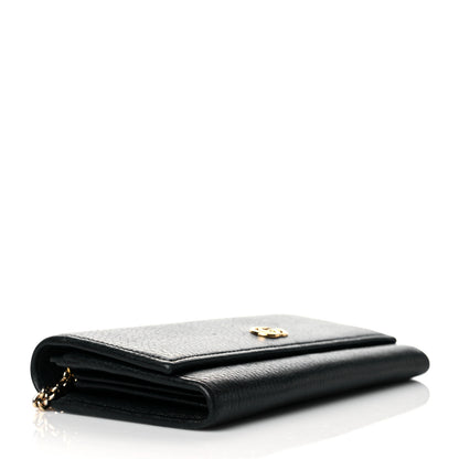 Gucci Calfskin Petite GG Marmont Wallet Chain Bag Black 4 of 10