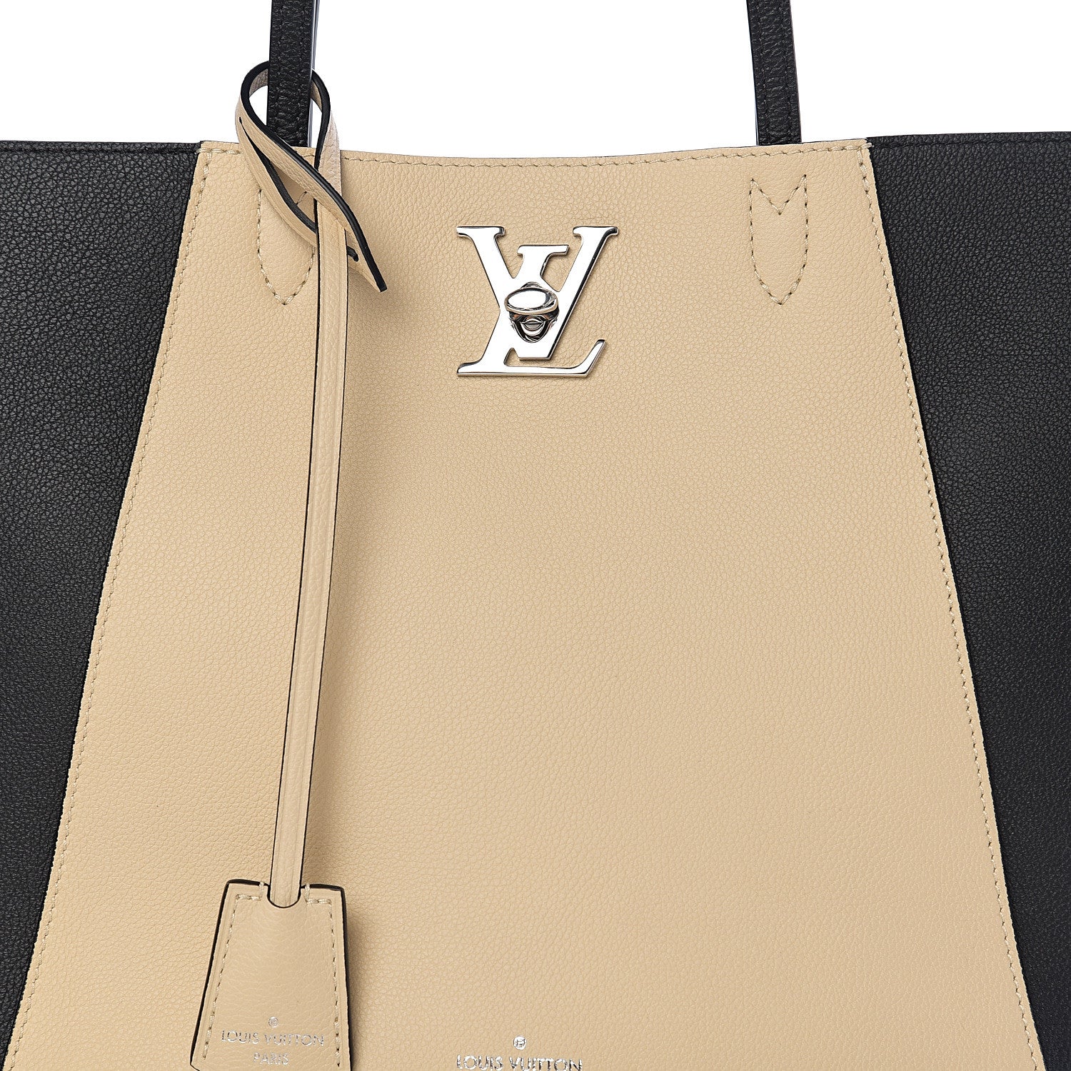 Louis Vuitton Calfskin Lockme Cabas Vanille Black 6 of 9