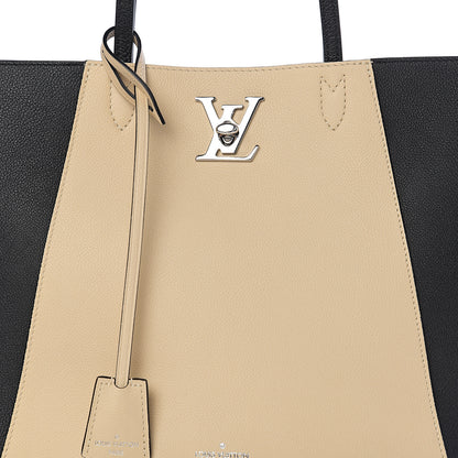 Louis Vuitton Calfskin Lockme Cabas Vanille Black 6 of 9