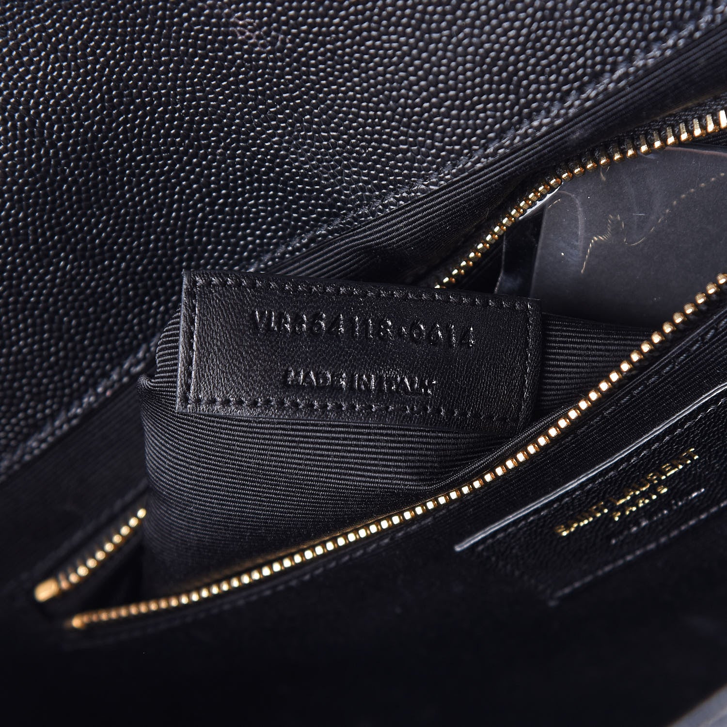 Saint Laurent Grain De Poudre Matelasse Chevron Large Monogram Satchel Black 8 of 19
