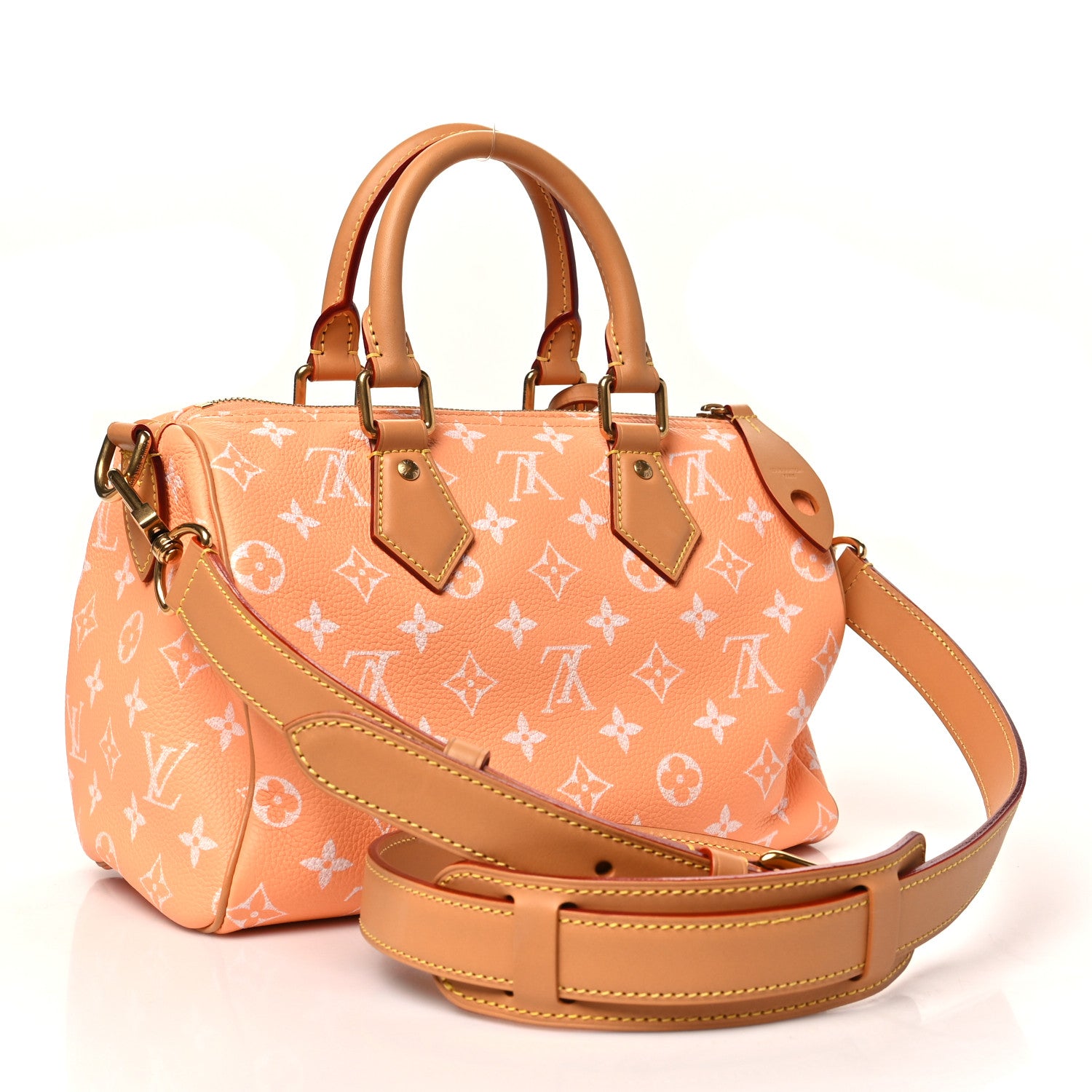Louis Vuitton Calfskin Monogram Speedy P9 Bandouliere 25 Summer Peach 4 of 11
