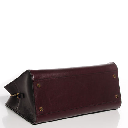 Saint Laurent Smooth Calfskin Medium Cabas Monogram Bordeaux 4 of 9
