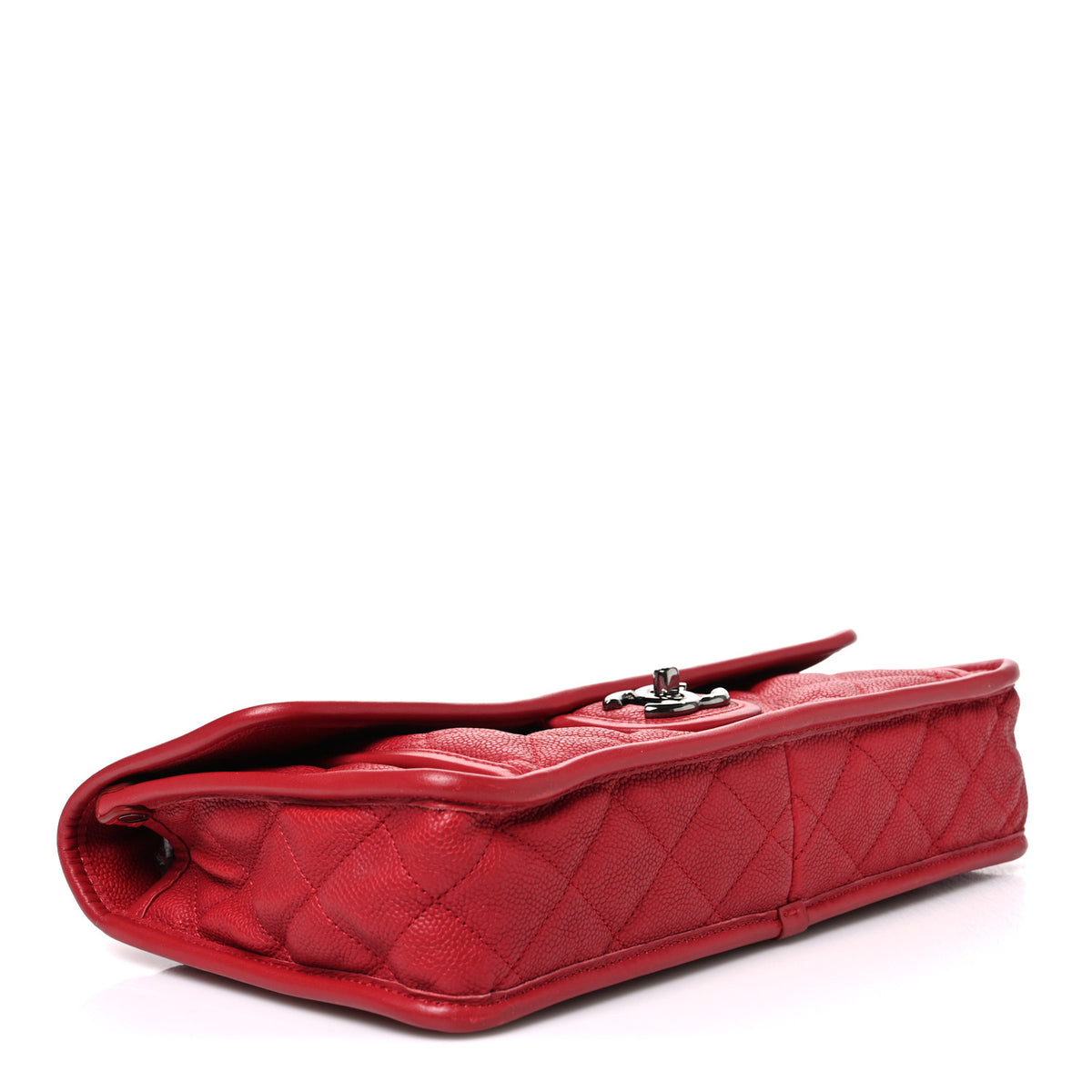 Caviar Quilted Medium French Riviera Flap Red